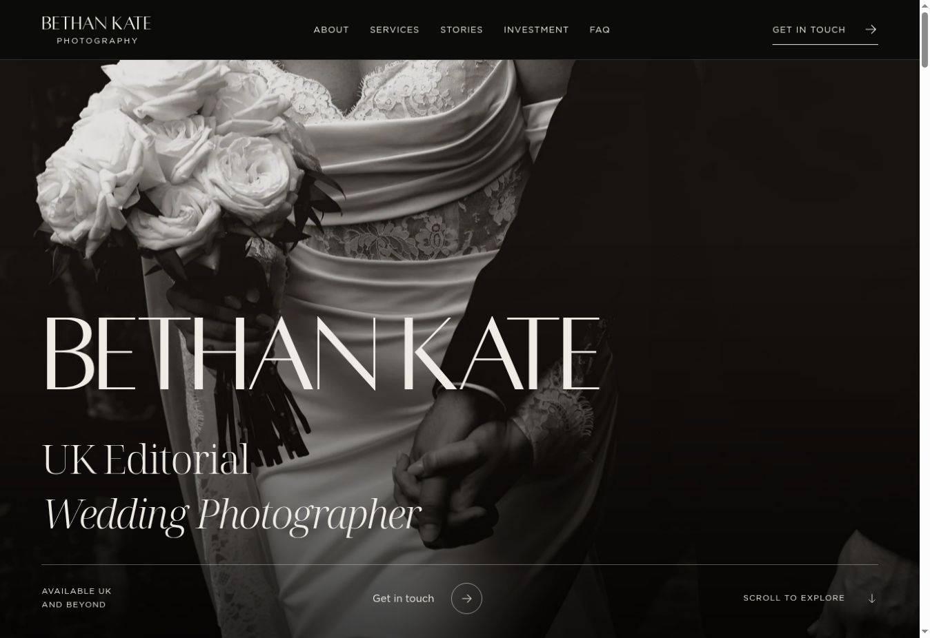Bethan Kate Photography homepage