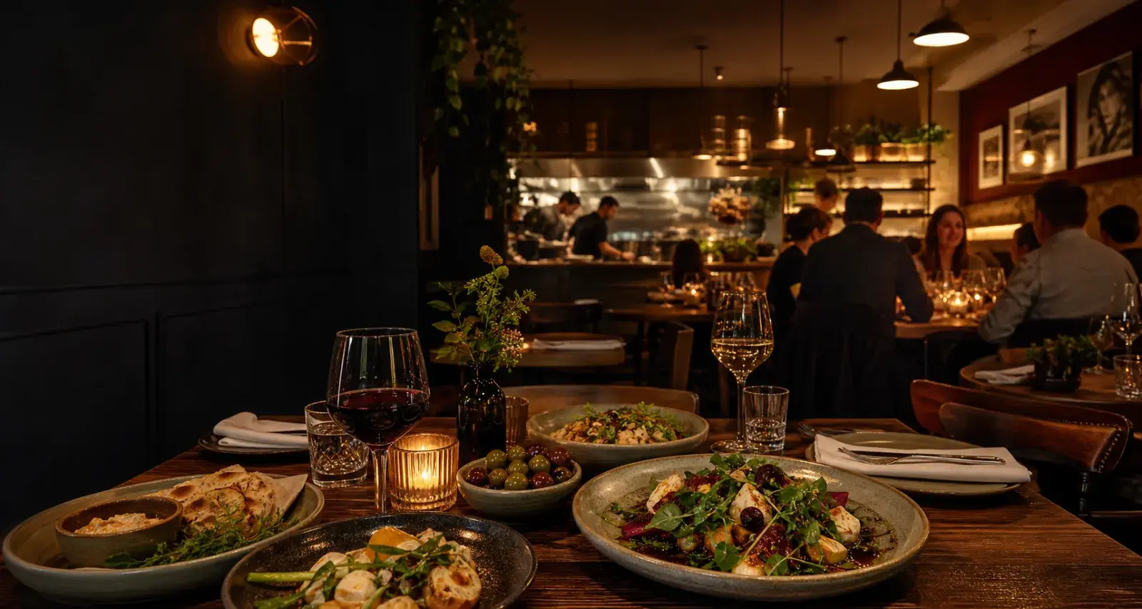 Neighbourhood restaurant interior and seasonal dishes